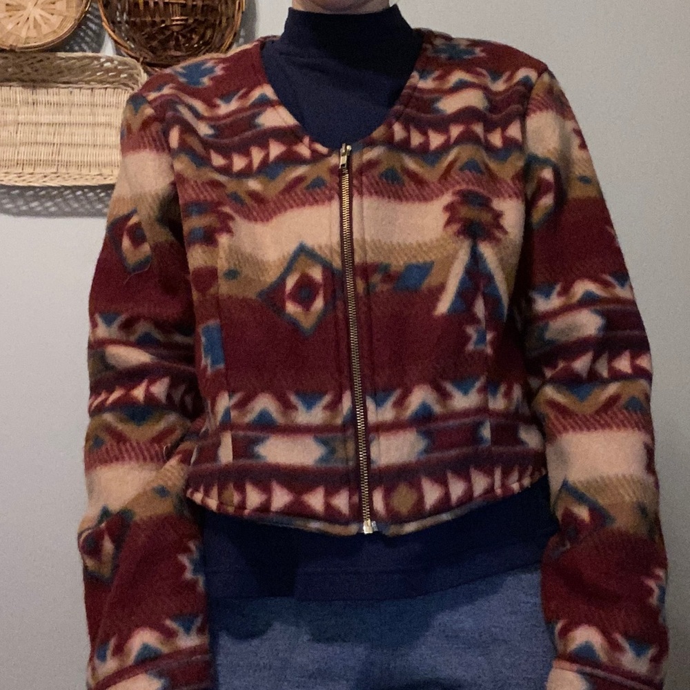 Aztec Rough Rider by Circle T zip up jacket - Picture 3 of 5